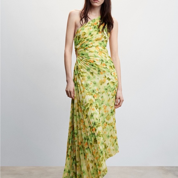 Mango Floral One-Shoulder Dress - Picture 4 of 10